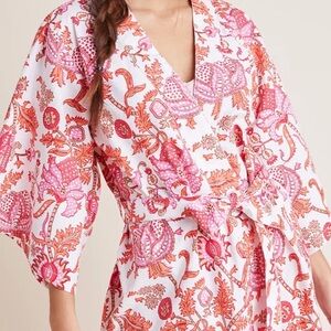 Roller Rabbit Amanda Robe in Orange motif EUC